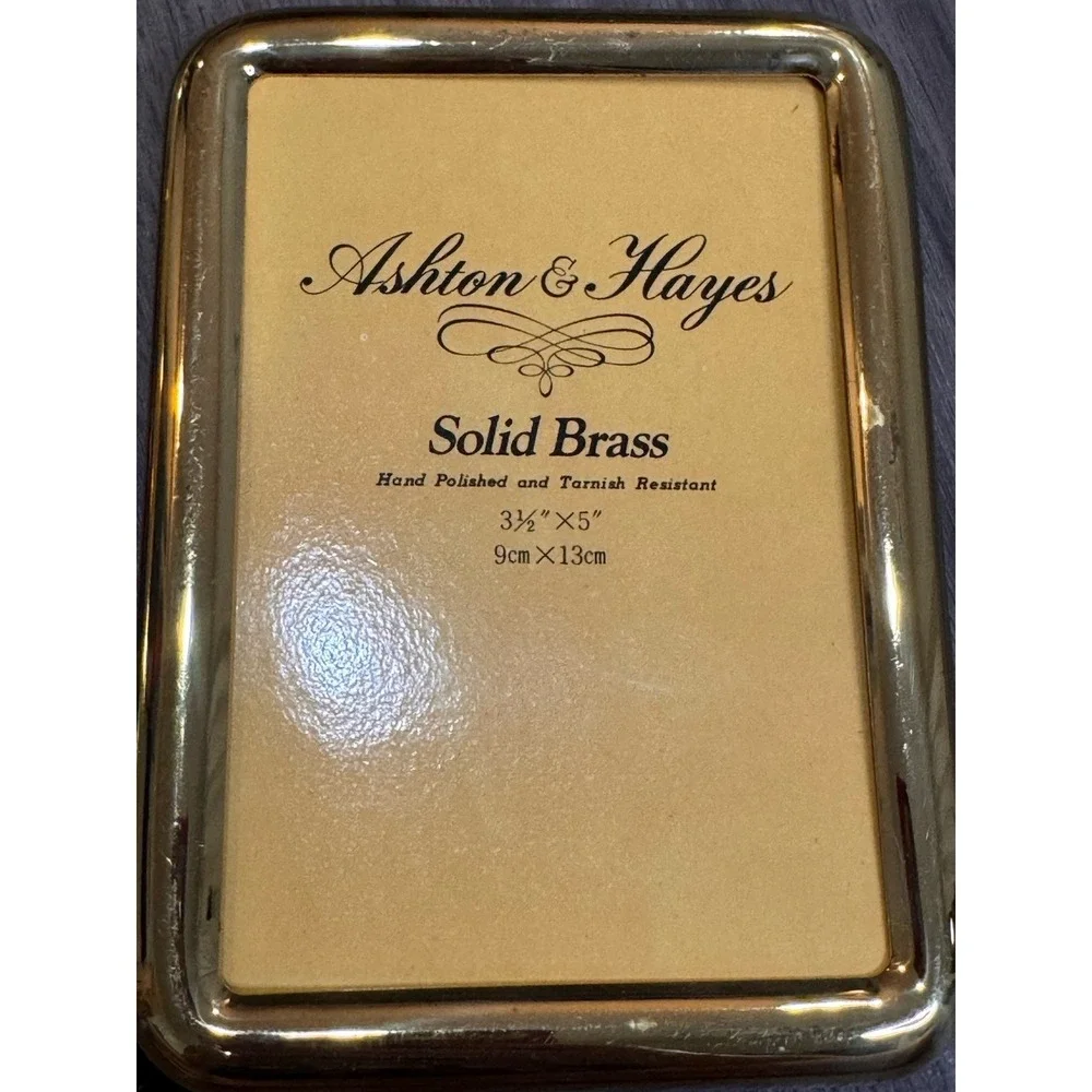 Vintage Brass Picture Frames Set Lot Gold Hollywood Regency MCM Decor 4pc